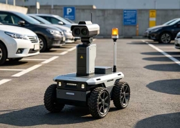 Security patrol robot on outdoor patrol – long endurance battery application