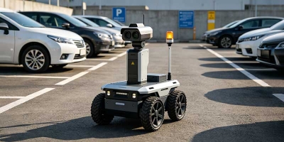 Security patrol robot on outdoor patrol – long endurance battery application