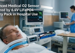 medical oxygen sensor battery LiFePO4 6.4V 400mAh pack Himax electronics