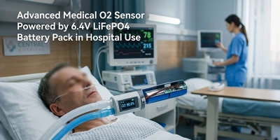 medical oxygen sensor battery LiFePO4 6.4V 400mAh pack Himax electronics