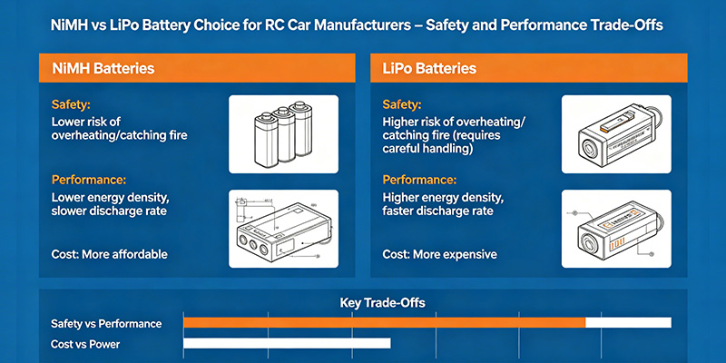 3.NiMH vs LiPo battery choice for RC car manufacturers – safety and performance trade-offs
