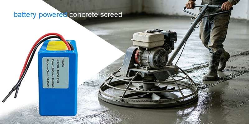 lightweight battery powered concrete screed solution with long cycle life LiFePO4 battery technology
