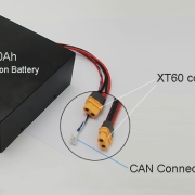 36V 50Ah lithium battery pack for large industrial robots with XT60 connectors and CAN BMS