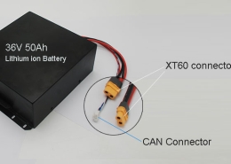 36V 50Ah lithium battery pack for large industrial robots with XT60 connectors and CAN BMS