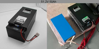 51.2V 50Ah LiFePO4 golf cart battery pack with SC50 discharge connector and Pinzi Head charge port from Himax Electronics