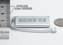 3.7V 470mAh 403438 LiPo battery pack for portable medical monitoring devices