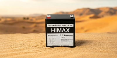 6.4V 9Ah LiFePO4 battery pack for desert IoT sensor node by Himax Electronics