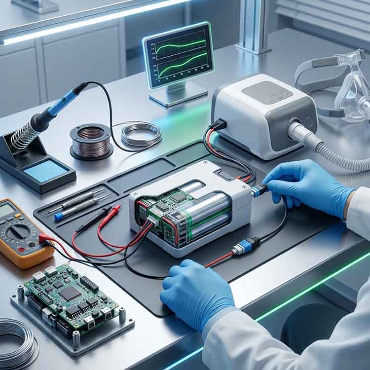 Custom CPAP battery OEM ODM manufacturing process from fast prototyping to global mass scale production for medical device brands