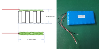 Himax Electronics 25.2V 2000mAh 7S1P Li-ion battery pack with integrated BMS for portable medical device