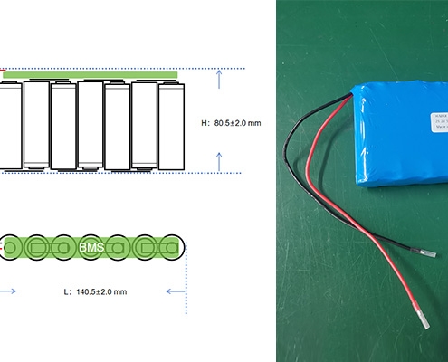Himax Electronics 25.2V 2000mAh 7S1P Li-ion battery pack with integrated BMS for portable medical device