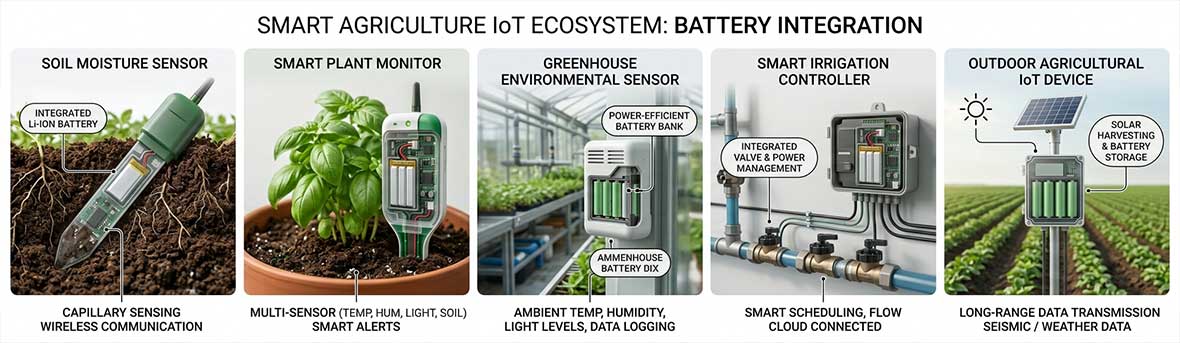 Smart plant sensor battery applications in IoT agriculture