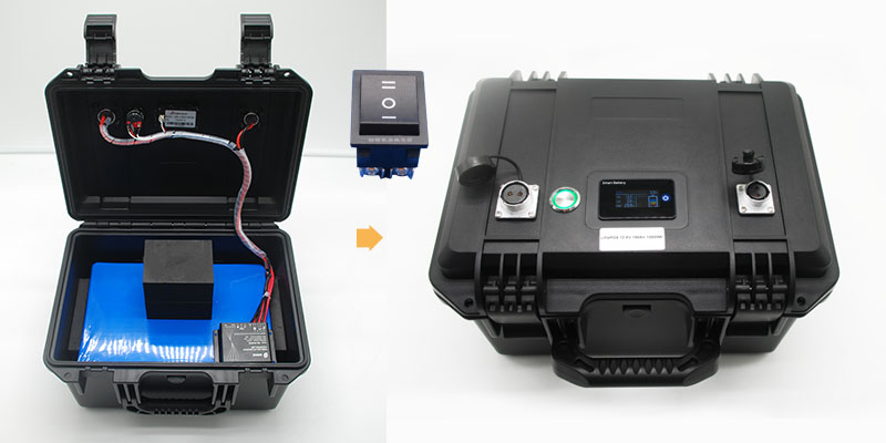 Bluetooth BMS app interface showing solar tracker commissioning battery state of charge and key parameters
