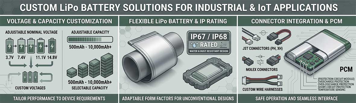 Custom smart plant sensor battery design solutions