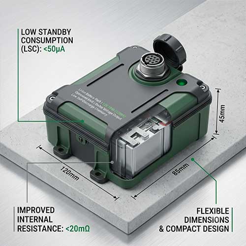 Custom low self-discharge lithium battery with optimized BMS, stable voltage, waterproof casing and durable design for IoT agriculture sensors