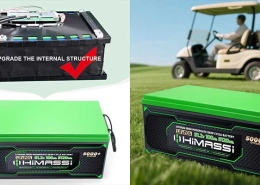 Himax 51.2V 100Ah LiFePO4 battery pack for golf cart and marine use