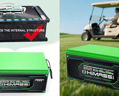 Himax 51.2V 100Ah LiFePO4 battery pack for golf cart and marine use
