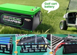 Professional 51.2V 100Ah LiFePO4 battery installed in a golf cart