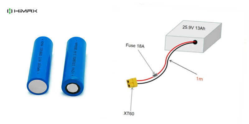 7S5P battery configuration utilizing DMEGC 18650 2600mAh 3C high-discharge cells for 24V 350W motor applications.