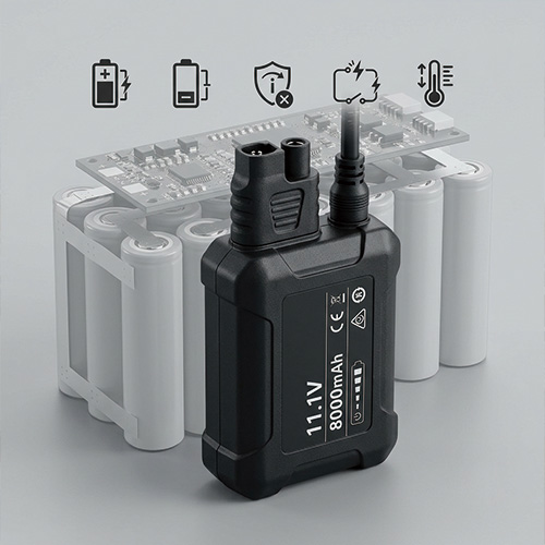 11.1V 8000mAh heated clothing battery pack with protection board and durable housing
