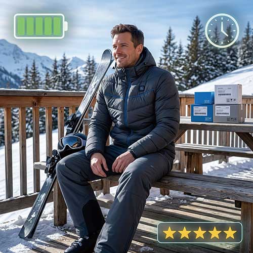 Heated jacket delivering long-lasting warmth with improved safety and strong market response