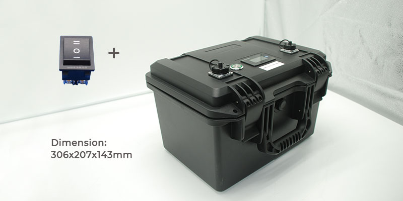 Himax 25.6V 18Ah LiFePO4 battery pack 460.8Wh for portable solar tracker commissioning briefcase tool