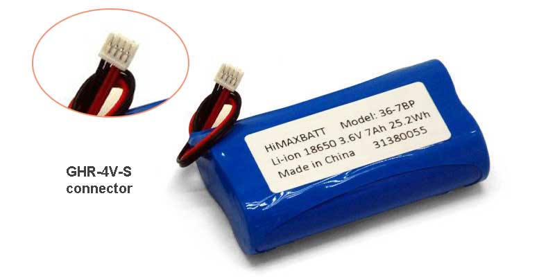 Himax Electronics 36-7BP Samsung INR18650-35E 1S2P 3.6V 7Ah 25.2Wh robot battery pack with GHR-4V-S connector