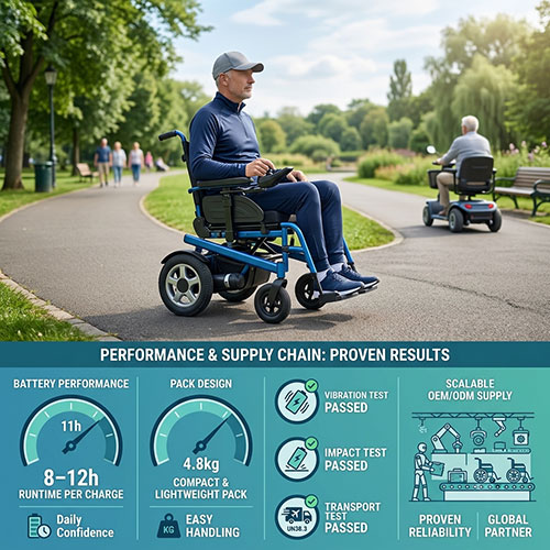 Highperformance mobility battery delivering 8–12 hour runtime, lightweight integration, verified safety tests and scalable OEM supply