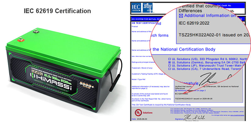IEC 62619 certified 51.2V 100Ah LiFePO4 battery with advanced BMS