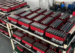 18650 lithium-ion cells inside a custom battery pack for marine robotics