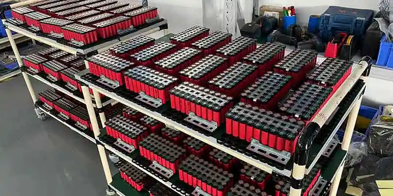 18650 lithium-ion cells inside a custom battery pack for marine robotics