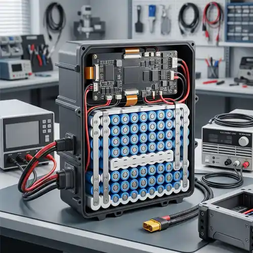 High-energy-density Li-ion robot battery pack with smart BMS and fast charging design