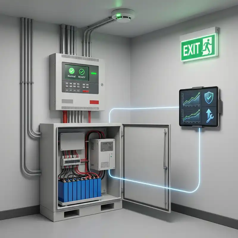 Reliable emergency backup battery supporting fire alarm and emergency lighting systems