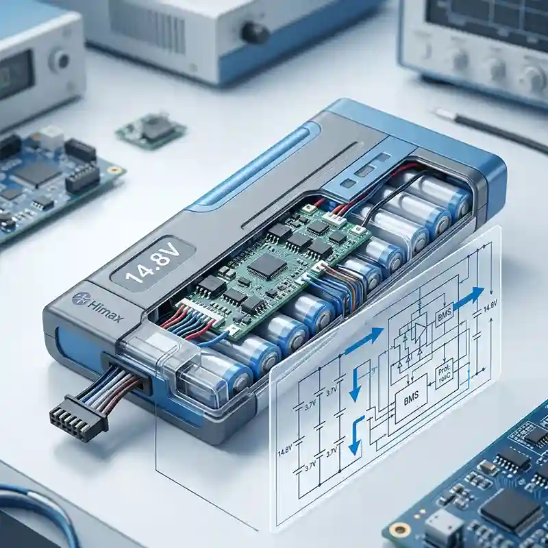 Himax slim-profile lithium-ion battery pack with smart BMS and custom connectors designed for next-generation smart lock integration