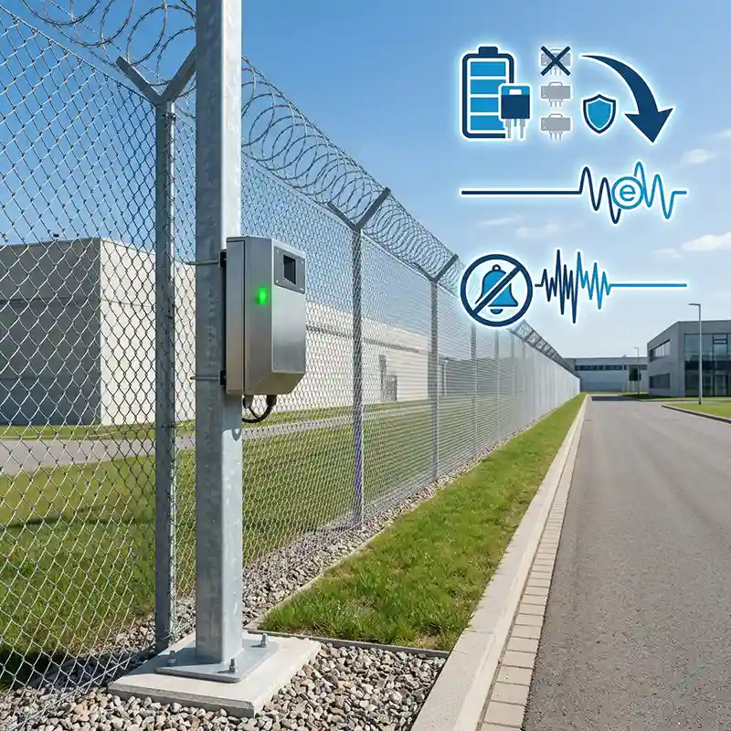 Outdoor intrusion sensor operating reliably with Himax battery, showing reduced maintenance, stable voltage, and fewer false alarms