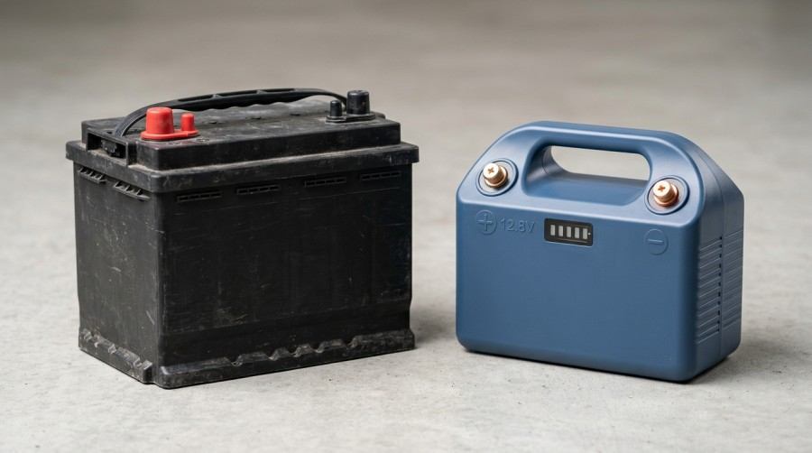 Comparison between 12V lead-acid battery and 12V LiFePO4 battery pack