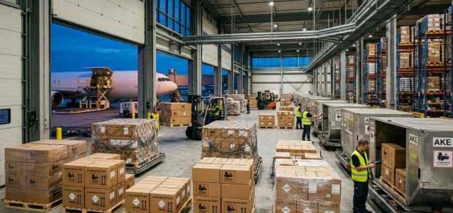 International air freight logistics terminal for lithium battery shipments