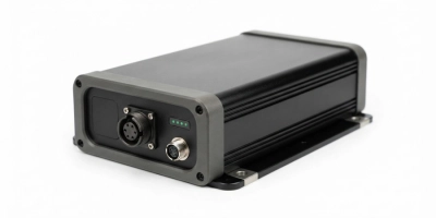 Sleek custom lithium-ion battery pack on a clean white background, high-end industrial power solution