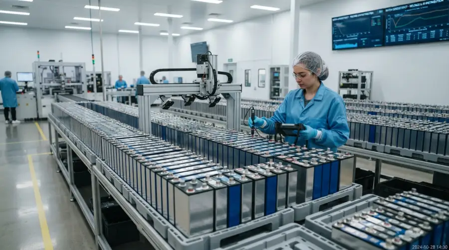 Lithium battery cells arranged for batch consistency inspection