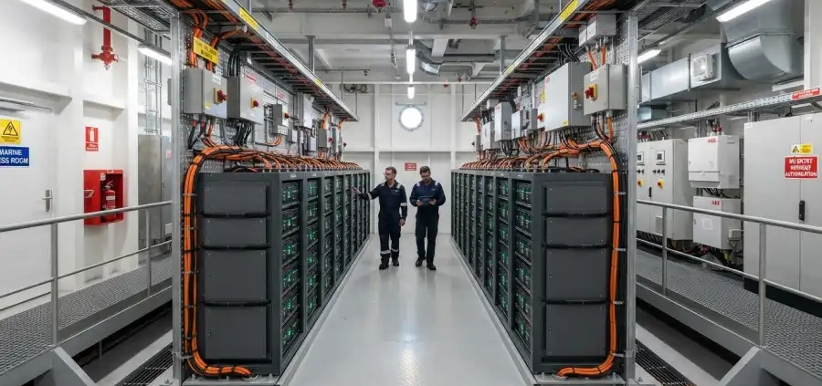 Marine lithium battery system operating on a commercial electric ferry